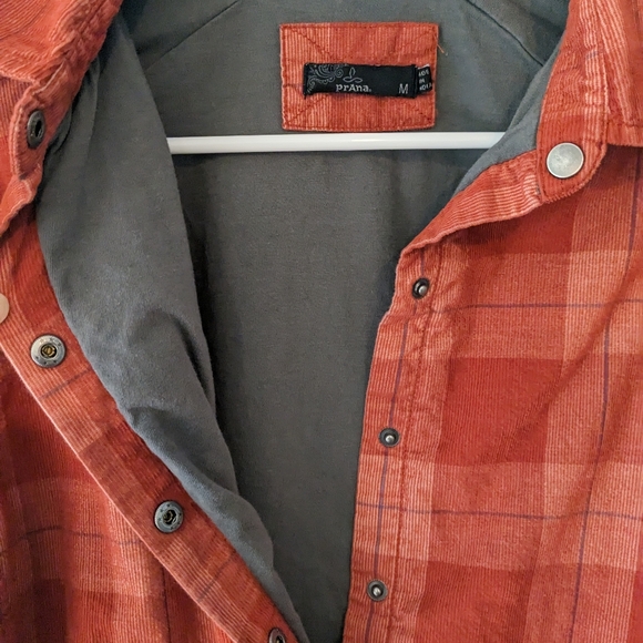 Prana Porter Park Gingerbread Snap Button Flannel Top M - Picture 3 of 4